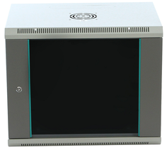 Шкаф настенный 19", 15U W&T C156060GWTWOF 600x600 мм, дверь стекло, цвет серый. Без вент.
