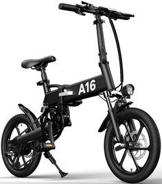 Велосипед ADO A16 электрический, складной, диаметр колес 16, 350W, 25km/h, черный