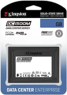 Накопитель SSD U.2 Kingston SEDC1500M/1920G DC1500M, for Enterprise, 1.92TB, PCIe NVMe 3.0 x4, 2700/3300MB/s, TLC