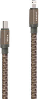 Кабель интерфейсный Rombica Link-C CB-LK04 USB Type-C - Apple Lightning, текстиль оплётка, плоский, 1.5 м, оливковый