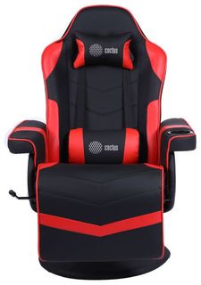 Кресло Cactus CS-CHR-GS200BLR игровое, черный/красный эко.кожа