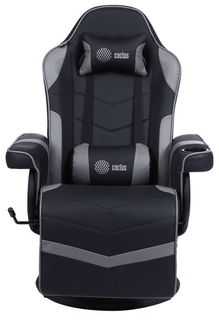 Кресло Cactus CS-CHR-GS200BLG игровое, черный/серый сиденье черный/серый эко.кожа металл черный подст.для ног
