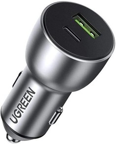 Зарядное устройство автомобильное UGREEN CD213 60980 USB Type-A/Type-C, 42.5W, цвет: серый