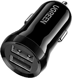 Зарядное устройство автомобильное UGREEN ED018 50875_ dual USB Type-A, цвет: черный