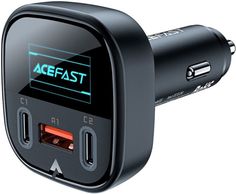 Зарядное устройство автомобильное ACEFAST B5 101W, USB Type-C/USB Type-C/USB Type-A с умным OLED дисплеем, чёрное