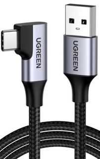 Кабель UGREEN US385 20299_ USB-A Male / USB-C Male 3.0 3A угловой 1 м. черный