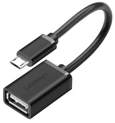 Кабель UGREEN US133 10396_ micro USB Male to USB-A, 0.1м, цвет: черный