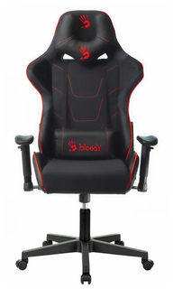 Кресло игровое A4Tech BLOODY GC-400 черный/красный с подголов. крестов. пластик черный