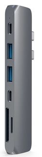 Концентратор USB 3.0 Satechi ST-CMBPM aluminum Pro Hub для Macbook Pro (USB-C), HDMI/Thunderbolt 3/U