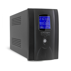 Источник бесперебойного питания Crown CMU-SP800EURO LCD USB Line Interactive 800VA\480W, 1x12V/9AH, 4*EURO+1*IEC С13 bypass, AVR 140-290V, кабель пита