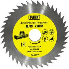 Пильный диск по дереву для УШМ Гранит