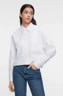 блузка-рубашка oversize укороченная льняная Befree