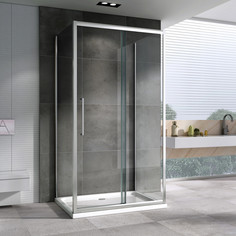 Душевой уголок 140х75 см Abber Schwarzer Diamant AG30140H-S75-S75 прозрачное
