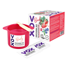 Воск для депиляции VOX для нагрева в микроволновой печи с экстрактом лесных ягод 250 мл,2 салфетки,1 палочка
