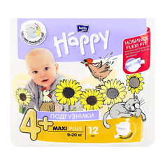 Подгузники BELLA HAPPY 9 - 20 кг MAXI PLUS 12 шт