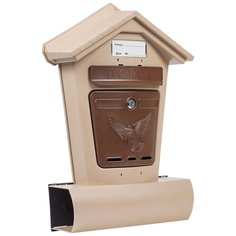 Ящик почтовый металлический замок, бежевый с коричневым, Цикл, Элит, 6866-00