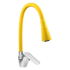 Смеситель для кухни, Juguni, гибкий излив, с картриджем, желтый, 0402.150