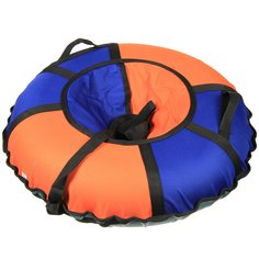 Санки-ватрушка Стандарт, 80 см, 70 кг, с буксировочным тросом, с ручками, сумка, синий с оранжевым, УВ-стд-08_с.о.