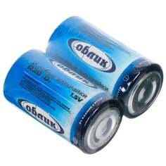 Батарейка Облик, D (R20), солевая, 1.5 В, 2 шт, 775