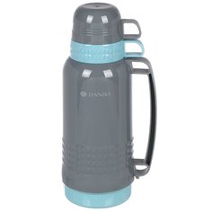 Термос пластик, 1.8 л, Daniks, колба стекло, зеленый, CA-180