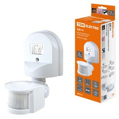 Датчик движения настенный, 1100 Вт, 5-480 с, 2-12 м, 180 °, IP44, 5+ лк, TDM Electric, ДДС-01, SQ0324-0006
