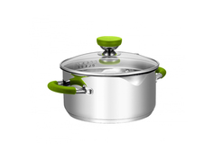 Кастрюли из нержавеющей стали кастрюля ATTRIBUTE Lime 3л 20см нерж.сталь стеклянная крышка индукция