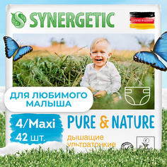 SYNERGETIC Подгузники дышащие ультратонкие Pure&Nature Maxi 4