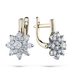 Серьги из белого золота с бриллиантами э4101сг09160400 ЭПЛ Даймонд