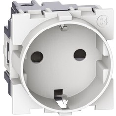 Розетка BTicino KW4141 LIVING NOW немецкого стандарта 2К+З 16А винтовые клеммы, 2 модуля, цвет белый