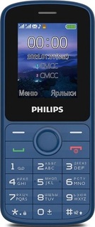 Мобильный телефон Philips Xenium E2101 синий, моноблок 2Sim 1.77" 128x160 Thread-X GSM900/1800 MP3 FM microSD max32Gb