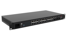 Коммутатор управляемый QTECH QSW-4610-28T-AC L2, 24*10/100/1000BASE-TX, 4*100/1000Base-X SFP, 16K MAC-адресов, 4К VLAN, 8 Queue, 100-240V АС