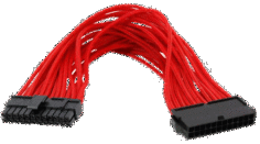 Удлинитель GELID CA-24P-04 24-pin ATX, 30см, индивидуальная оплетка, красный