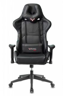 Кресло игровое Бюрократ VIKING 5 AERO BLACK цвет черный, искусственная кожа, с подголов. крестовина пластик
