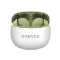 Наушники беспроводные Canyon TWS-5 Bluetooth: 5.3, 20-20 кГц, 32 ОМ, 2*40 мАч, 500 мАч, USB-C, IP33, green