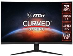 Монитор 31,5" MSI G321CUV 9S6-3DA21A-027 3840x2160, 16:9, VA, 60Hz, 4ms, 3000:1, 100M:1, 250nit, 178°/178°, 2*HDMI, DP, Tilt, VESA