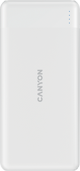 Аккумулятор внешний портативный Canyon PB-109 CNE-CPB1009W 10000 мАч, QuickCharge 3.0 + PD 18W, white