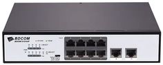 Коммутатор PoE BDCom S1510-8P 8*10/100/1000M PoE ports, 2*GE TX ports; built-in AC 100-220V power supply; 110W PoE power, desk-top/rack-mounted instal