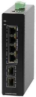 Коммутатор управляемый BDCom IES200-V25-2S4T Managed industrial switch with 2*Gigabit SFP ports and 4*Gigabit TX ports; industrial DC 12~55V redundant