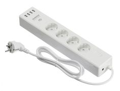 Сетевой фильтр Digma DiPlug Strip 40 Digma 1182653 4 розетки, 4*USB 2.0, работает с Алисой и Марусей, WiFi, 2м, белый