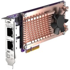 Карта расширения QNAP QM2-2P2G2T 2 слота M.2 2280 NVMe, интерфейс PCIe Gen3 x4, 2 порта 2,5 GbE BASE-T