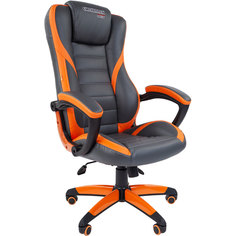 Кресло игровое Chairman GAME 22 серое/оранжевое, экокожа, до 120 кг