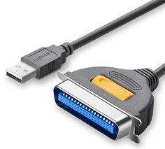 Кабель UGREEN CR124 20225_ USB 2.0 A/CN36/IEEE1284 для принтера, 2 м, серый