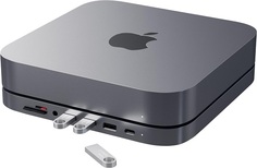 Док-станция Satechi Type-C Aluminium Stand & Hub ST-ABHFM с подставкой для Mac Mini, USB-C, 3*USB, 3,5mm AUX, SD, microSD