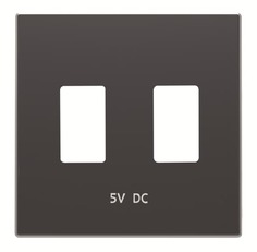 Накладка ABB 2CLA858530A1501 для механизма 2хUSB зарядного устройства, серия SKY, цвет чёрный бархат