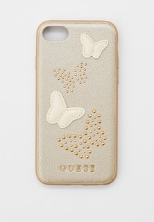 Чехол для iPhone Guess 8 / SE 2020, Studs&Sparkles PU/Butterflies Beige
