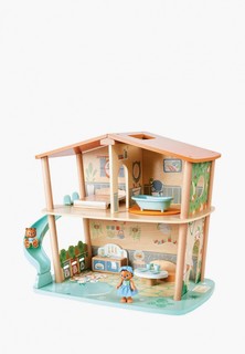 Набор игровой Hape Кукольный домик "Дом в джунглях семьи тигров" с фигурками и мебелью