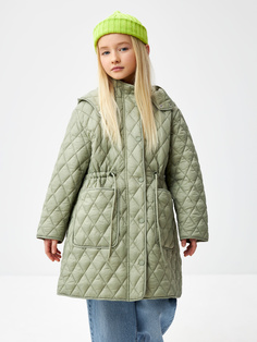Стеганое пальто для девочек (зеленый, 122) Sela