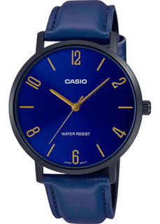 Японские наручные мужские часы Casio MTP-VT01BL-2B. Коллекция Analog