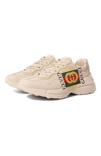 Кожаные кроссовки Rhyton Gucci
