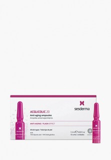 Сыворотка для лица Sesderma в ампулах с гликолевой кислотой ACGLICOLIC 20, 10 шт по 1,5мл